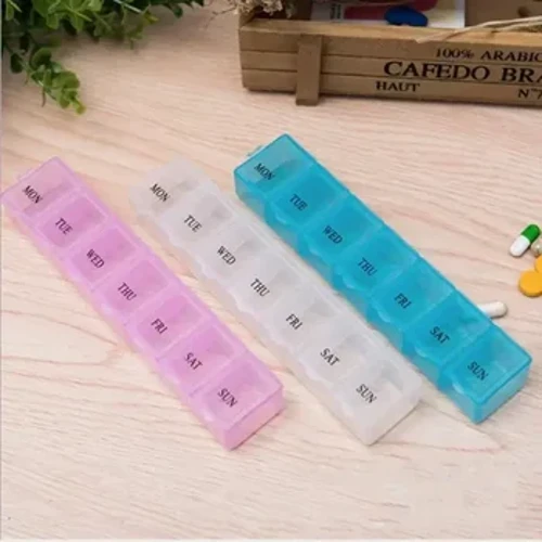 Taşınabilir 7 Gün Hap Kutusu Organizatör Seyahat Hap Kutusu Hap Saklama Bölmesi Kutusu Tıp Tablet Tutucu PillSplitter