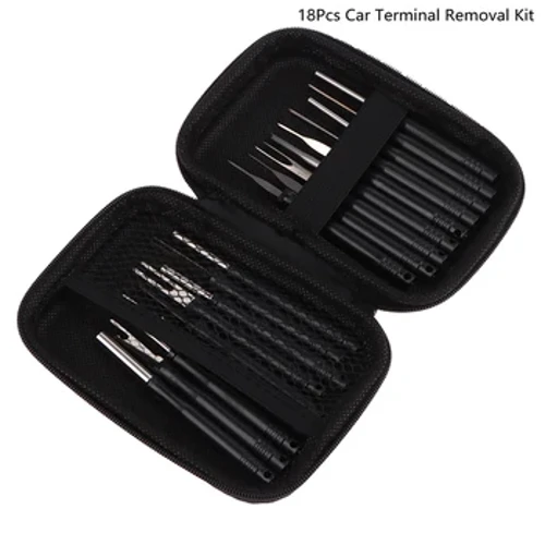 18Pcs Car Terminal Removal Kit Repair Inspection Tools Auto Cable Plug Remove Pin Puller Electrical Wire Crimp Disassembly