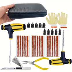Kit de reparare a anvelopelor de mașină Instrumente pentru dop de perforare a anvelopei de urgență pentru benzi de anvelope Set de instrumente de reparare a adezivului de amestecare