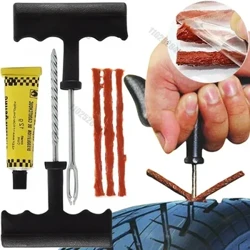 Auto Gummistreifen Pneuen Reparatiounsdéngscht Tool Kit mat Tubeless Pneuen Puncture Studding Plug Set Motorrad Camion Vakuum Pneuen Reparatur Tool