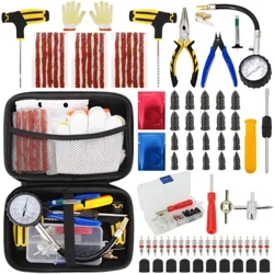 Bộ công cụ sửa chữa lốp xe ô tô Bộ dụng cụ đâm thủng xe đạp tự động Nhà để xe Kìm mũi kim Bộ phim hút chân không Vít đinh W/Hộp đựng