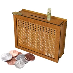 Kahon ng Pera, Alkansya, Wood Money Bank, Reusable Money Box na may Layunin sa Pag-iimpok at Mga Numero na Masusuri kung Nakakatulong Ang Ugali ng Pag-iimpok
