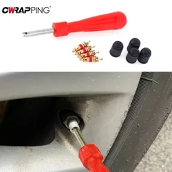 9PCS/Set Auto Pneuen Ventil Kär Wrench Spanner Removal Tool Kit Ventilkären Ventilkappen Ventil Stammschrauwen Pneuenreparatur Tool