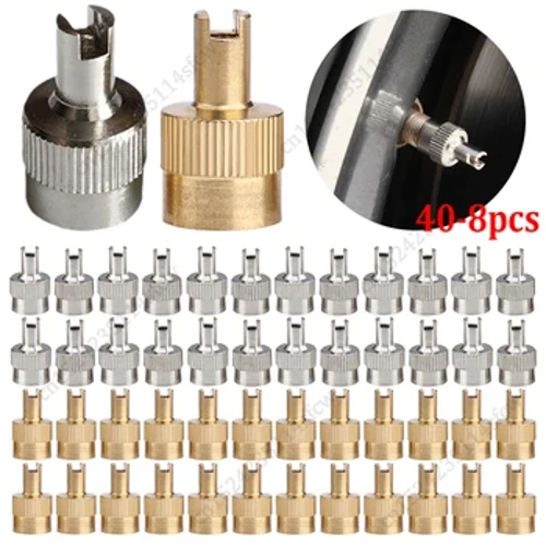 40-8 Pcs Tembaga Slotted Slot Katup Ban Batang Cap dengan Inti Remover Alat untuk Auto Motor Sepeda Ban Roda Batang Katup Udara Cap
