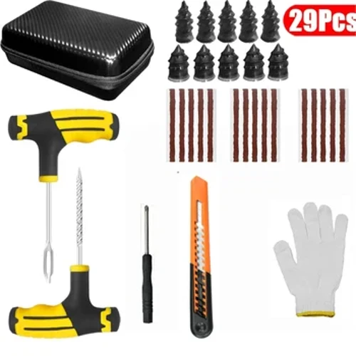 Neie 31Pcs Auto Bike Tubeless Puncture Pneuen Reparatur Kit Plug Garage Reparatur Plug Tools Kit Accessoiren Auto Pneuen Reparatur Tool