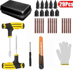 Neie 31Pcs Auto Bike Tubeless Puncture Pneuen Reparatur Kit Plug Garage Reparatur Plug Tools Kit Accessoiren Auto Pneuen Reparatur Tool