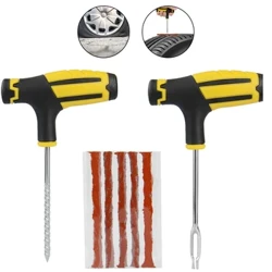Nyeste bil Slangeløse dæk Punktering Reparation Plug Repair Kit Nåle Patch Fix Tool Nyttigt sæt til bildæk reparation