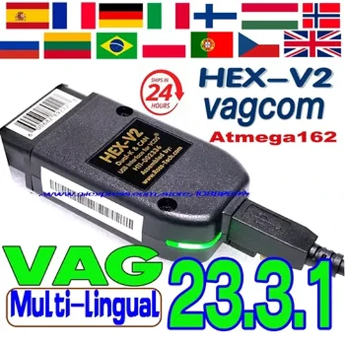 2024 VCDS VAGCOM Interface VCDSCAN HEX V2 mise à jour 23.3.3 pour VW pour AUDI Skoda Seat outils de diagnostic Autocom de voiture multilingues