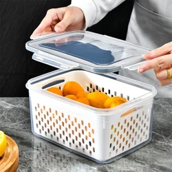 Tủ Lạnh Hộp Bảo Quản Tủ Lạnh Nhà Tổ Chức Rau Tươi Hộp Trái Cây Thoát Nước Giỏ Đựng Đồ Đựng Thức Ăn Nhà Bếp Nhà Tổ Chức