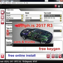 “Delphis 2017.R3” üçin “Delph” üçin mugt Keygen bilen DS-150.e Awtoulag ýük awtoulaglaryny mugt gurmak üçin diagnostika guraly Obd skaneri 2017 R3