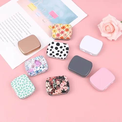 1Pc Portable Mini Metal Tins Flip Storage Box Case Organizer Jewelry Survival Money Coin Candy Key Container Jar Cans with lid