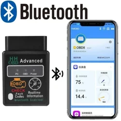 Bluetooth-kompatibel bil OBD2-skanner Elm327 V1.5 kodläsare OBDII Diagnostic Tool Diagnosis Scanner för Android IOS Windows