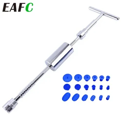 Thân xe Dụng cụ loại bỏ vết lõm Bộ dụng cụ kéo sửa chữa ô tô Bộ dụng cụ kim loại tấm trượt Búa ngược Búa keo + 18 chiếc keo kéo