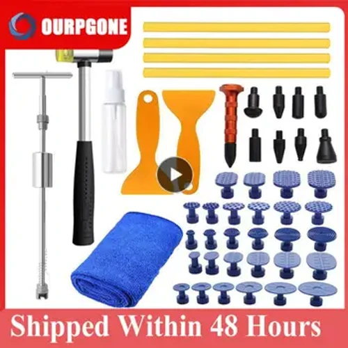 ʻO nā mea hana hoʻoponopono kaʻa me ka pena ʻole o ka Dent Puller Removal Kit Slide Hammer Reverse Hammer Tool Body Suction Cup / Adhesive Blue Glue Tabs