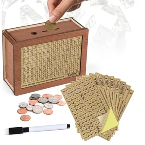 1000/2000/3000/5000/10000 EURO Money Box Piggy Bank Wood Money Bank Bank Money Box със спестяващи цели и номера кутии