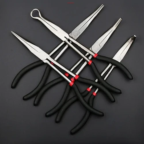 I-Multifunctional Handle Long Reach Finyelela I-Circle Nose Pliers Ipulaki Yokudonsa Insimbi Yokulungisa Okuzenzakalelayo Amathuluzi Amathuluzi Okufakwa Kwamapulangwe Obucwebe Ithuluzi Lokucwenga Kwez