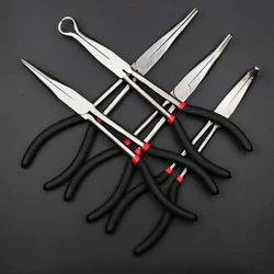 Multifunctional Long Hand Reach Circle Nose Pliers Plug Puller Steel Auto Repair ToolsJewelry Pliers Tool DIY Equipment Plier