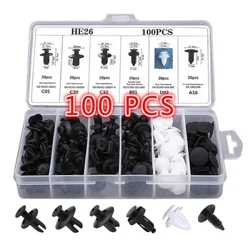 100 Pcs Campuran Auto Pengikat Klip Mobil Tubuh Push Retainer Pin Keling Bumper Pintu Trim Panel Retainer Pengikat Kit Alat Universal