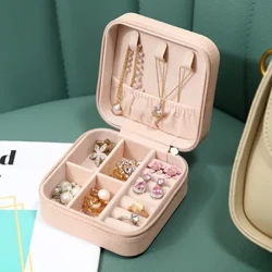 1PC Mini Sieraden Organisator Display Reizen Sieraden Ritssluiting Dozen Oorbellen Ketting Ring Draagbare Sieraden Doos Lederen Opslag