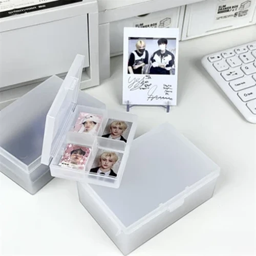 Mờ Lật Hộp Bảo Quản Trong Suốt Photocard Đựng Đồ Thần Tượng Kpop Albumes Ảnh Người Tổ Chức Hộp Để Bàn Văn Phòng Phẩm Hộp Đựng
