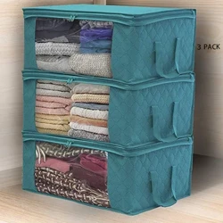 3-dielny organizér, skladací úložný box s priehľadným oknom pre šatník, internát, vankúše, posteľnú bielizeň, oblečenie, hračky, deky a ďalšie