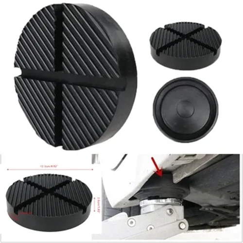 Floor Slotted Car Rubber Jack Pad Frame Protector Guard Adapter Jacking Disk Pad Tool para sa Pinch Weld Side Lifting Disk 12.5cm