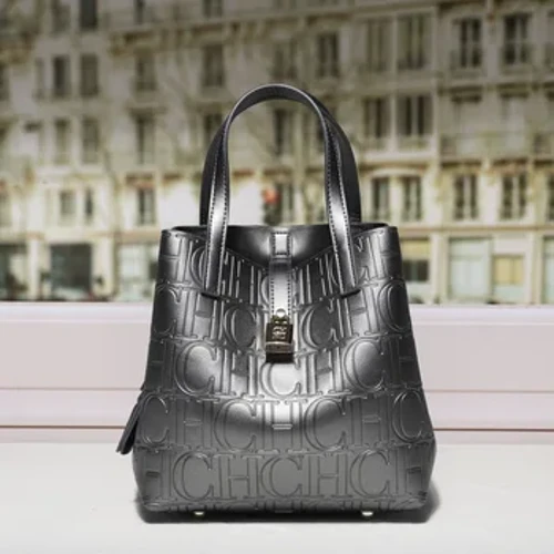 CILMI HARVILL CHHC Borsa a secchiello piccola da donna Borsa a tracolla singola Tracolla lunga Design con impronta a lettera con lucchetto di grande capacità