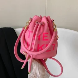 The Bucket Bag Designer Crossbody-tasker til kvinder Brand Luksus Sling Skulder Håndtasker Kvinde Læder Lille Tote Bag Bolsa Sac