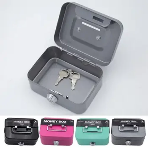 Mini para kasası para kutusu Metal anahtar para bankası küçük güvenlik kilidi kutusu taşınabilir sağlam kilitlenebilir bozuk para kutuları çocuklar yetişkinler için #W