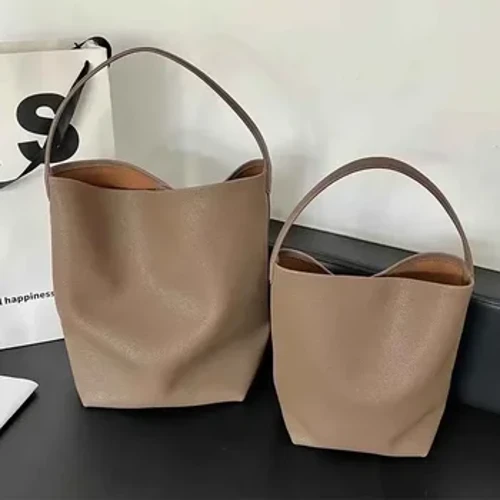 Motingsome Soft Cowhdie Minimalism Women Bucket Bag Elegant French Style Lady Large Tote Bag Розкішна товста сумка зі натуральної шкіри 2022