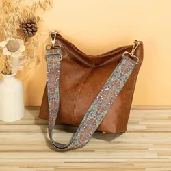 Túi đeo chéo phong cách retro, Túi đeo vai phong cách boho, Ví giả da có dây đeo dân tộc