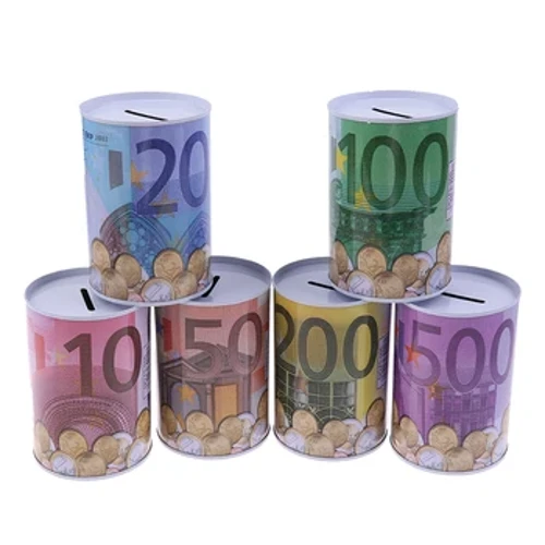 Trẻ em Đồng Xu Hộp Euro Đồng Đô La Tiền Bình Đồng Xu Hộp An Toàn Hình Trụ Giá Đỡ Điện Thoại Hình Con Heo Thiếc Gửi Tiền Hộp Quà Tặng Tiết Kiệm Lọ
