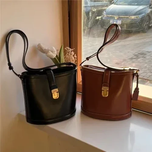 Spot Second Korea JOY Bag 2023 Nová taška Cha Jingyuan Xu Xiayan z hovězí kůže Bucket Bag Jedno rameno Diagonální Cross Bag