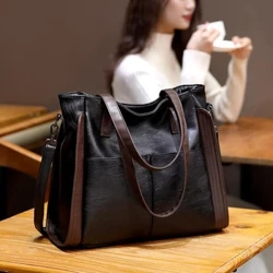 Katta sig'imli yukxalta ayollar yumshoq charm elkali o'zaro faoliyat yukxalta ayollar chelak sumkalari Retro tote hashamatli sumka sumkasi va sumkasi