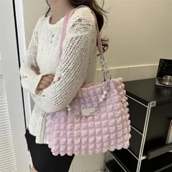 Ženska torba na rame Prošivena podstavljena modna nabrana Bubbles Cloud torbe na rame velikog kapaciteta Tote Bucket Dizajnerske torbice s naborima