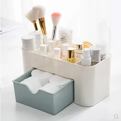 Dubbellaags plastic make-up organisatoren opbergdoos cosmetische lades sieraden vitrinekast desktop container dozen organisator