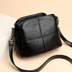 Blødt læder fashionabel lille bøttetaske til midaldrende mødre enkel og atmosfærisk crossbody-taske med én skulder til fritid
