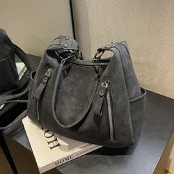 Borsa a tracolla da donna Borsa a tracolla singola di design di lusso con croce obliqua Borse di grande capacità Hobo in pelle PU opaca retrò