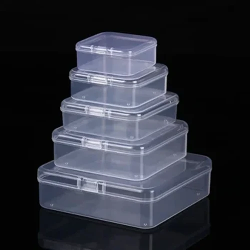Mini caixas de armazenamento de plástico retangular translúcido embalagem caixas de armazenamento à prova de poeira durável forte caso de armazenamento de jóias recipiente