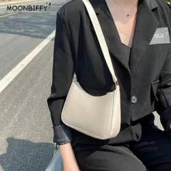 Retro màu rắn màu pu võ vai nách phụ nữ túi xách thời trang casual hobos và túi xách túi nữ