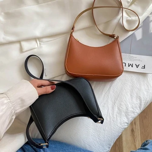 Damen Tasche 2022 Trend Handtaschen Damen Handtaschen Retro Volltonfarbe PU Leder Schulter Unterarm Tasche Damen Shopper Hobos Tasche