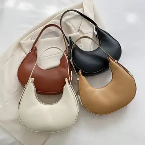 Mode PU læder underarmstasker Kvinder Clutch Håndtasker Enkelt skuldertaske Dame Trendy Simple Hobos Taske Kvinde Totes