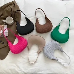 Thời Trang Thiết Kế Sang Trọng Nỉ Vai Hobo Túi Cầm Tay Nữ Ví Cầm Tay Nữ Màu Trơn Sát Nách Túi Nhỏ Shop Túi Tote