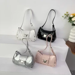 PU bőr Crossbody táska Stílusos hónaljtáska vízálló női elegáns Hobo táska napi válltáska nagy kapacitású Y2K futártáska