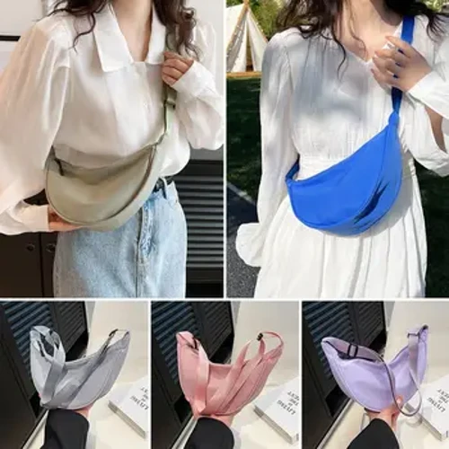 Naylon Crossbody Çanta Kadınlar Için Moda Taşınabilir Rahat Hobos Spor Göğüs Kılıfı Koltukaltı Çanta Öğrenciler Hamur Şekli Omuz Çantası