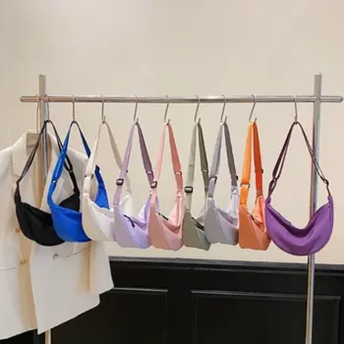 Nylon Crossbody Poltsa Emakumeentzako Moda Portable Casual Hobos Kirol Bular Poltsa Besapeko Poltsa Ikasleak Dumpling Forma Sorbalda Poltsa