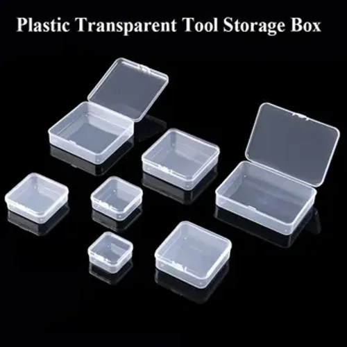 Quadrat Plastikspäicherkëscht Transparent Bijoue Perlen Container Kleng Saache Diverses Organisator Verpackung Case Fëscherei Accessoiren