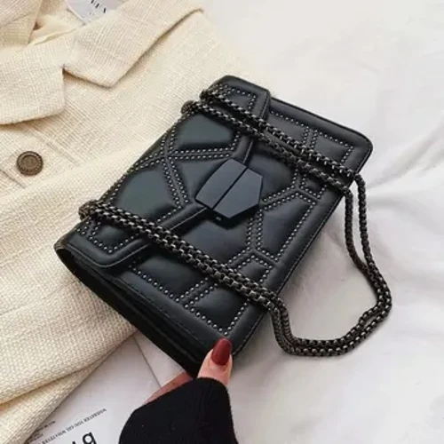 Yogodlns vintage nittekæde små skuldertasker til kvinder flap PU læder Mode lille firkantet crossbody taske Designer håndtaske