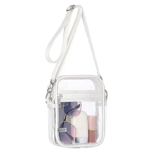 Mála Crossbody Transparent PVC Málaí Fón Póca Fón Soghluaiste na mBan PVC Mála Cearnógach Beag Uiscedhíonach Simplí agus Simplí