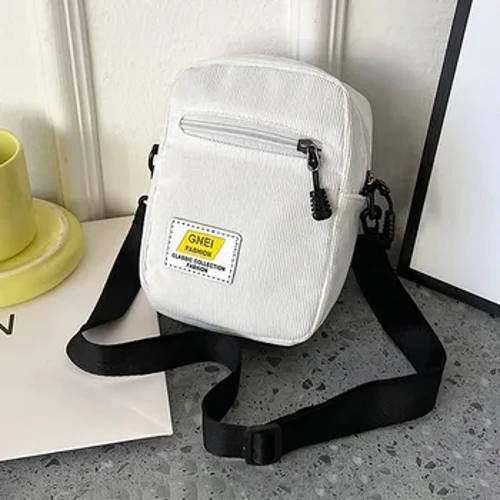 Unisex Crossbody-taske Lærredsstof Diagonale skuldertasker Ensfarvede tasker Mode Fritid Trend Firkantede Sling Håndtasker
